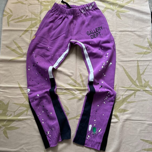 Gallery Dept Painted Purple Flared Sweatpants - Picture 1 of 10